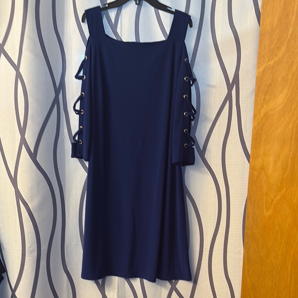 MSK Blue Ruffled Cut-Out Sheath Dress